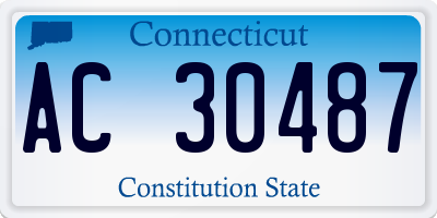 CT license plate AC30487