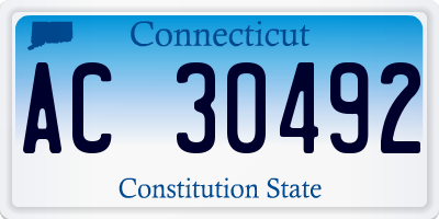 CT license plate AC30492