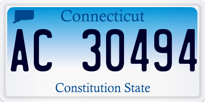 CT license plate AC30494