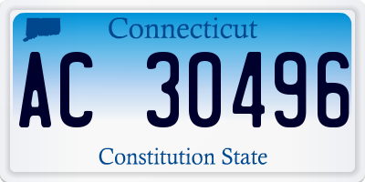 CT license plate AC30496