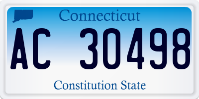 CT license plate AC30498