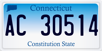 CT license plate AC30514