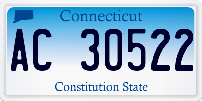 CT license plate AC30522