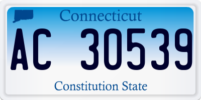 CT license plate AC30539