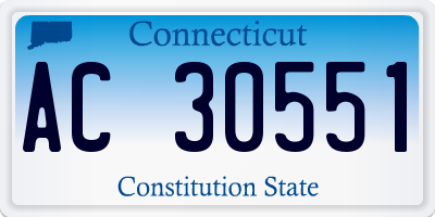 CT license plate AC30551