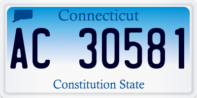 CT license plate AC30581