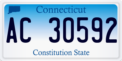 CT license plate AC30592