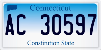 CT license plate AC30597