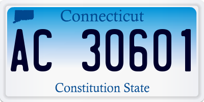 CT license plate AC30601