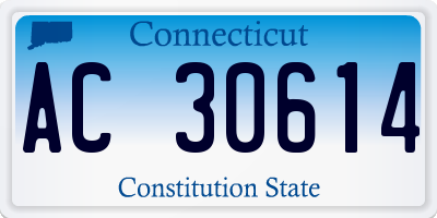 CT license plate AC30614