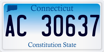 CT license plate AC30637