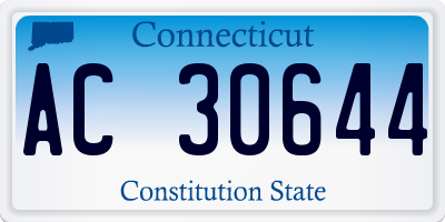 CT license plate AC30644
