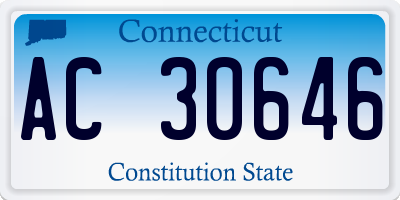 CT license plate AC30646