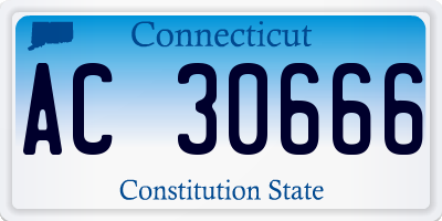 CT license plate AC30666