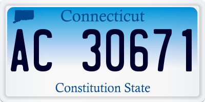 CT license plate AC30671
