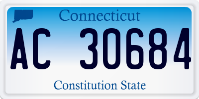 CT license plate AC30684
