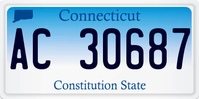 CT license plate AC30687