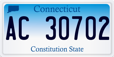 CT license plate AC30702