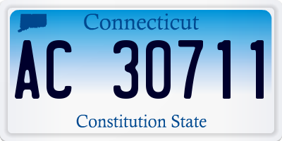 CT license plate AC30711