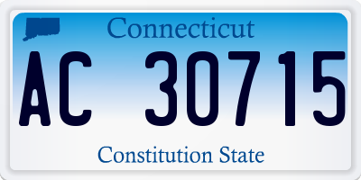 CT license plate AC30715