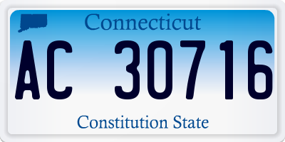 CT license plate AC30716