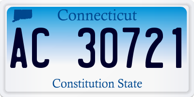 CT license plate AC30721