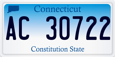 CT license plate AC30722