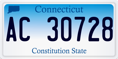 CT license plate AC30728
