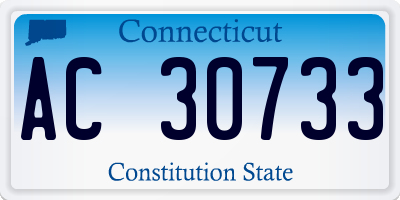 CT license plate AC30733