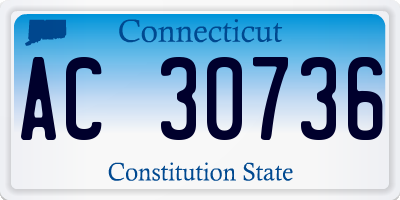 CT license plate AC30736