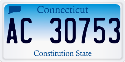 CT license plate AC30753