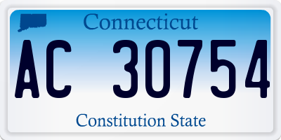 CT license plate AC30754