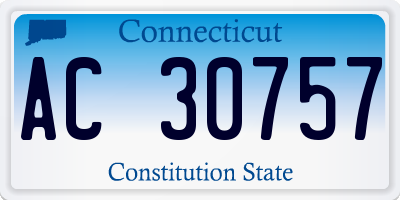 CT license plate AC30757