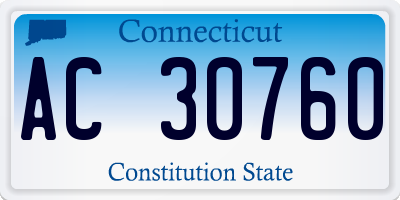 CT license plate AC30760