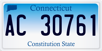 CT license plate AC30761