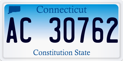 CT license plate AC30762
