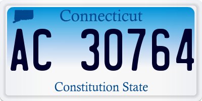 CT license plate AC30764