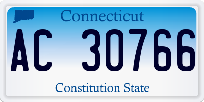 CT license plate AC30766