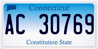 CT license plate AC30769