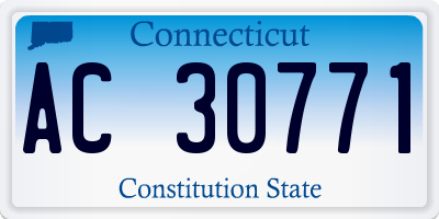 CT license plate AC30771