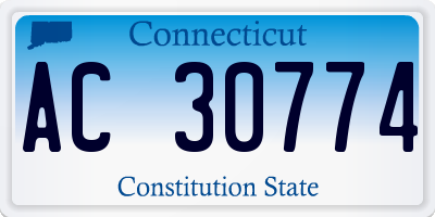 CT license plate AC30774