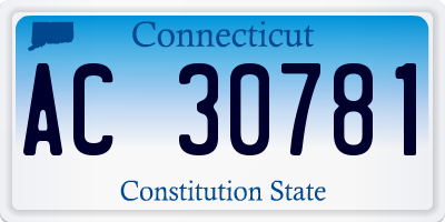 CT license plate AC30781