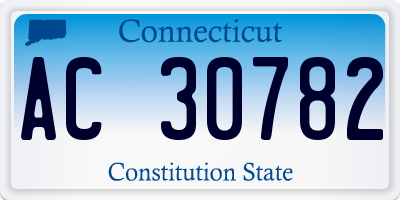 CT license plate AC30782