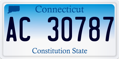 CT license plate AC30787