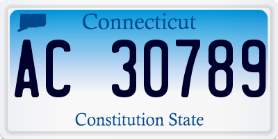 CT license plate AC30789