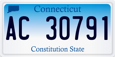 CT license plate AC30791