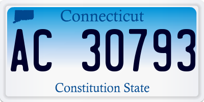 CT license plate AC30793