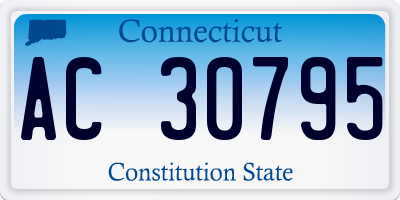 CT license plate AC30795