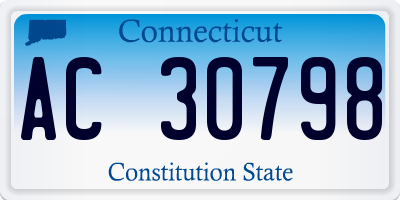 CT license plate AC30798