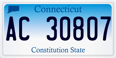 CT license plate AC30807